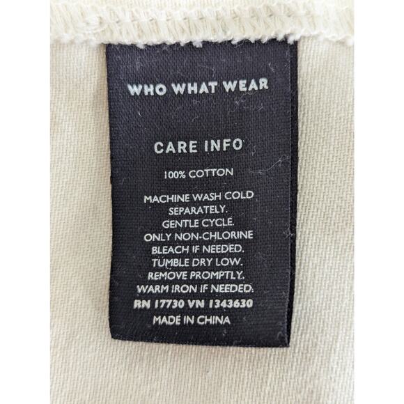 WHO WHAT WEAR! VANILLA CREAM DENIM TIE WAIST BELTED, RUFFLED DRESS, SHIFT! SZ L - Picture 6 of 8